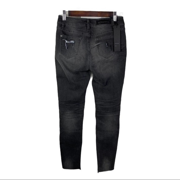 Rock and Royal Distressed Dark Gray Jeans - Picture 3 of 6